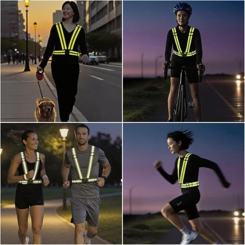 Wearing reflective belts during night running can increase visibility.
